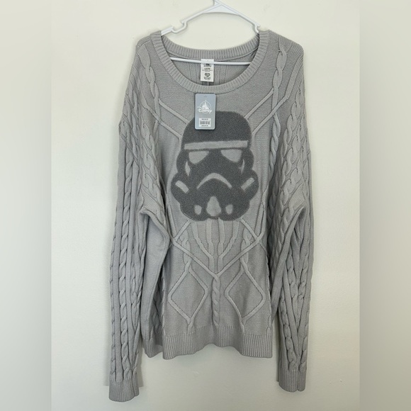 Disney Parks Sweater Womens Storm Trooper Cable Knit Crew Neck Pullover Size 3XL - Picture 6 of 11